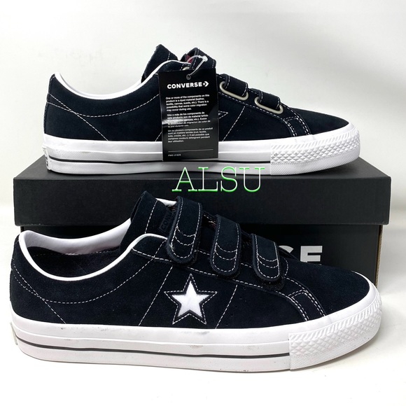 converse one star pro hook and loop suede low top